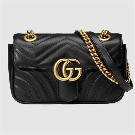 Womens Gucci black Mini Marmont Shoulder Bag 